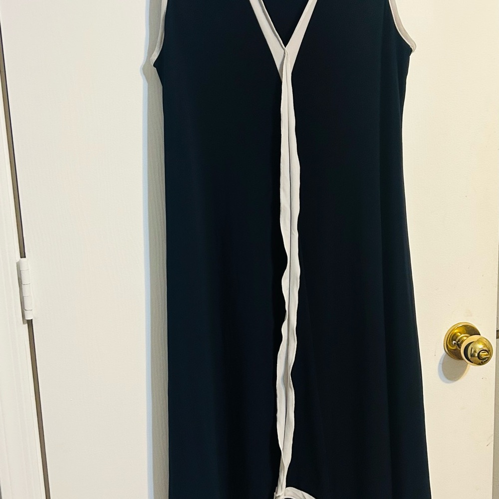 Joseph Ribkoff navy blue Dress with White Trim size 10